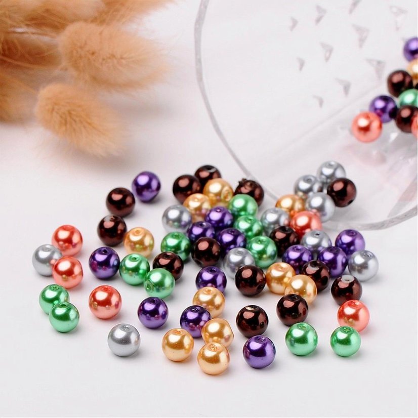 Halloween üveggyöngy - készlet 8 mm
