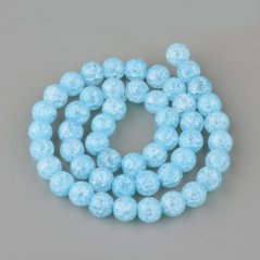 Syntetický praskaný krištáľ - korálky, svetlo modré 6 mm