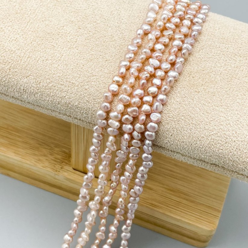 Přírodní říční perly, barokní, 3-4 mm
