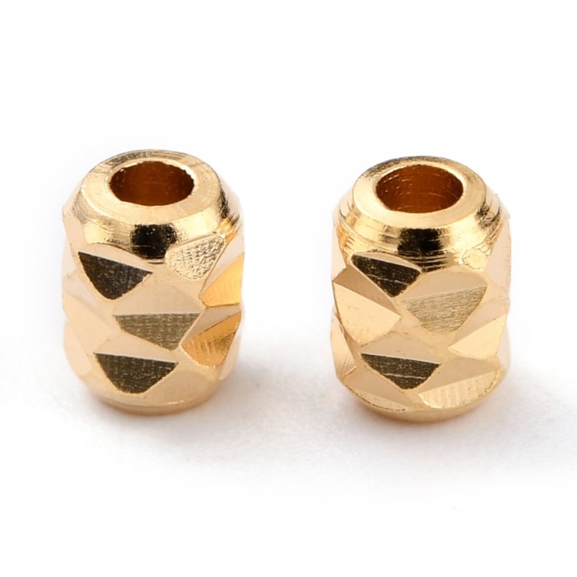 Mosadzný oddeľovač, barel, zlatý, 4x3 mm