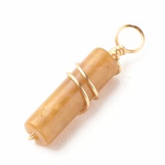 Prívesok z jadeitu, žltý, 20~21x5~5,5 mm