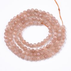 Prírodný slnečný kameň - korálky, brúsené, oranžové, 3 mm