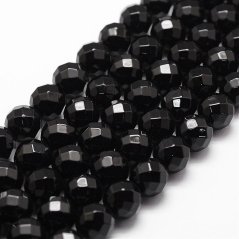 Prírodný onyx - korálky čierne brúsené 8 mm