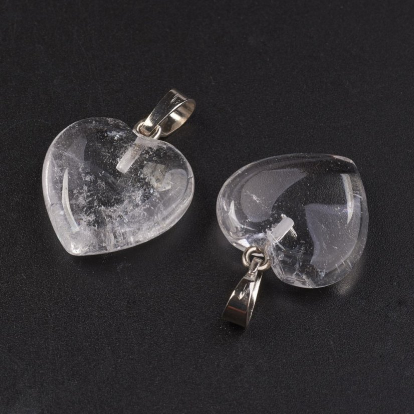 Přívěšek "Srdce", křiš'tál, 22~23x20~20.5x6~7.5mm