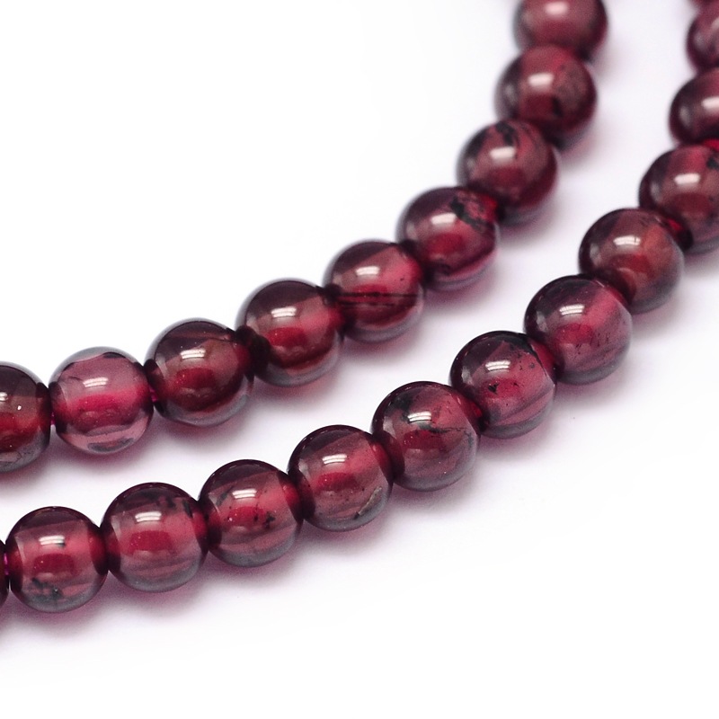 Přírodní granát - korálky, hnědé, třída A, 3 mm