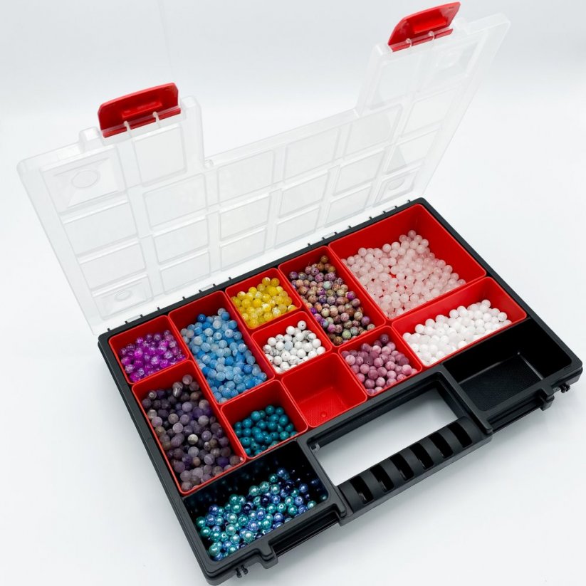 Aufbewahrungsbox aus Plastik mit 13 Fächern, 344x249x50 mm