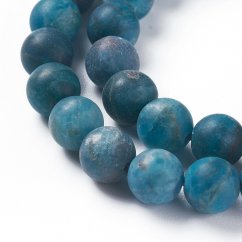 Natürlicher Apatit - Perlen, matt, blau, 6 mm