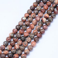 Natürlicher Leopardenjaspis - Perlen, mehrfarbig, 8 mm