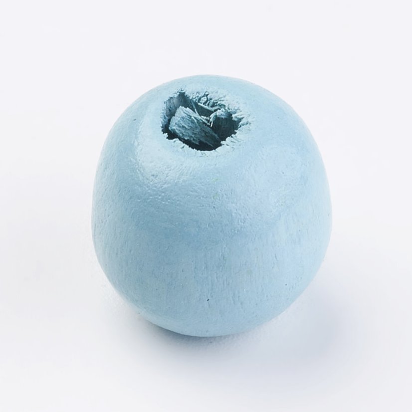 Fa gyöngyök 14x13 mm, világos kék