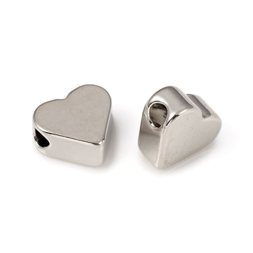 Sárgaréz szívalakú elválasztó - platina 6.5x6.5x3mm