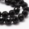 Természetes ónix - gyöngyök, fekete, csiszolt, 8 mm