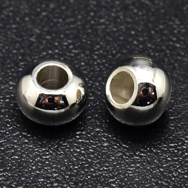 Mosadzný oddeľovač 6x4 mm, strieborný, prievlak 2 mm