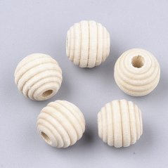 Dřevěný korálek úl, přírodní, 12 mm