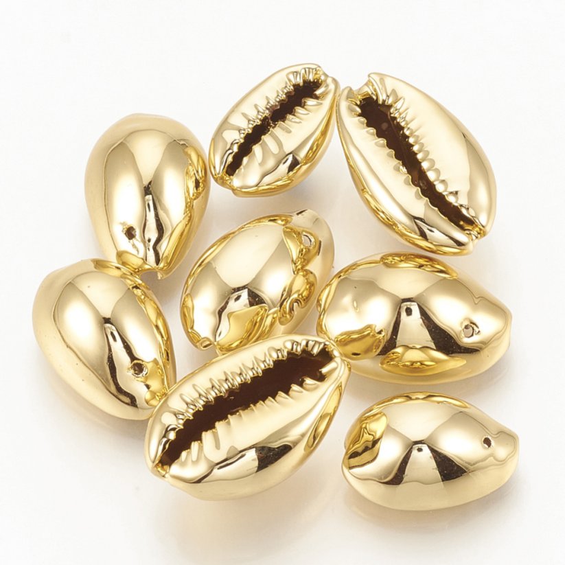 Fémezett kauri kagyló, arany - 14~20x9~14x7~10 mm