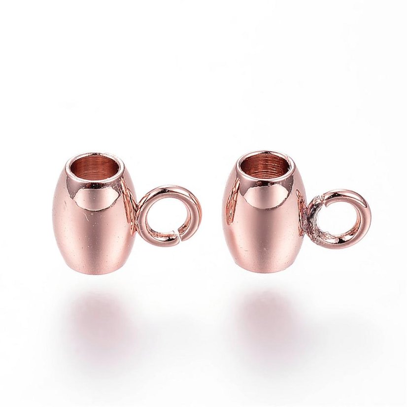 304 acél távtartó, hordó, rosegold (IP), 7x5x4mm, menet 2mm