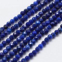 Természetes lapis lazuli - gyöngyök, csiszolt, 2-2,5 mm, AA osztály