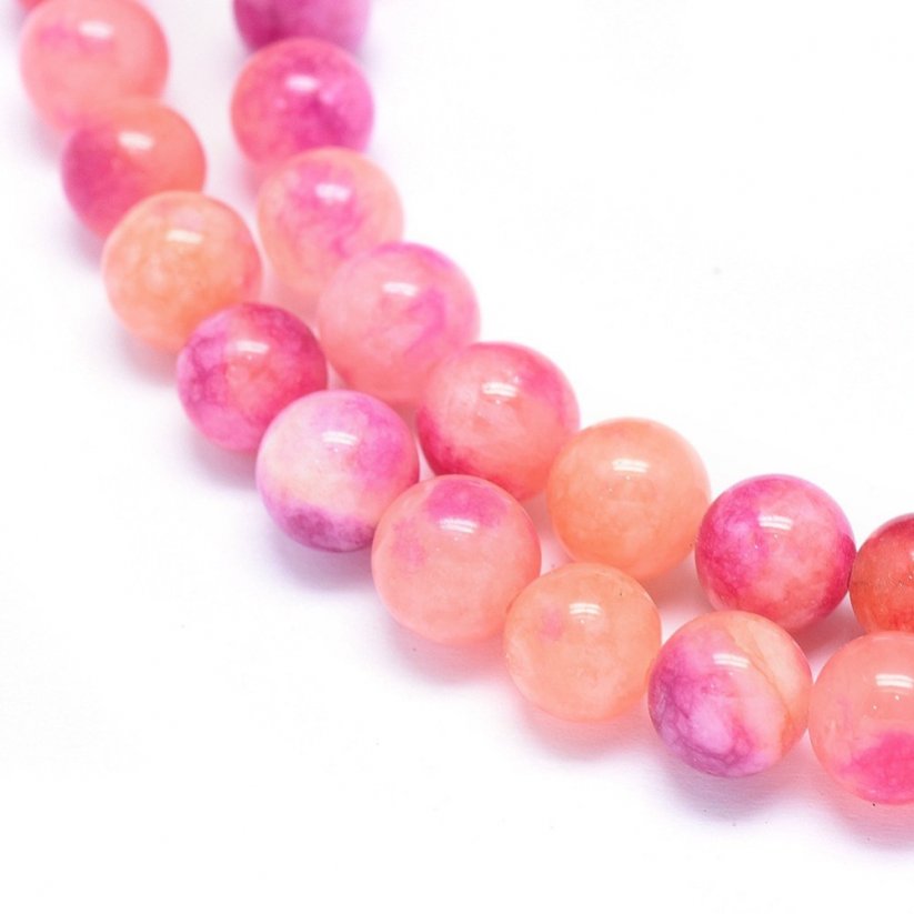 Natürlicher Nephrit - Perlen, rosa-gelb, 8 mm
