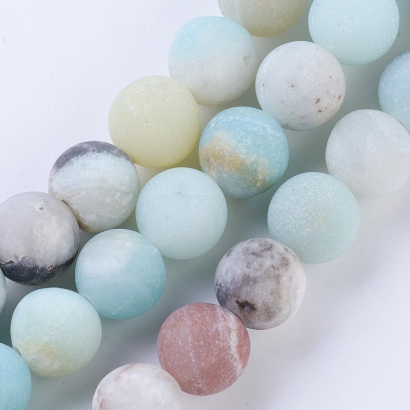 Mattierter Naturquarz - Imitation von Amazonit - Perlen, mehrfarbig, 8 mm