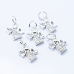 Prívesok s kubickými zirkónmi - anjel 12x9,5x2mm