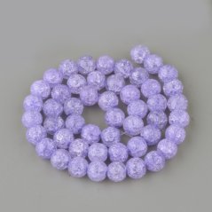 Szintetikus repedt kristály - gyöngyök, lila, 8 mm