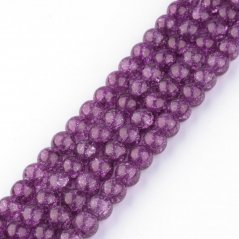 Szintetikus repedt kristály - gyöngyök, lila 8 mm