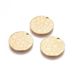 Přívěsek ze 304 ocele se strukturou, zlatý (IP), 15x1 mm