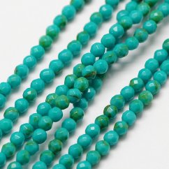 Synthetischer Türkis - Perlen, blau, geschliffen 3 mm