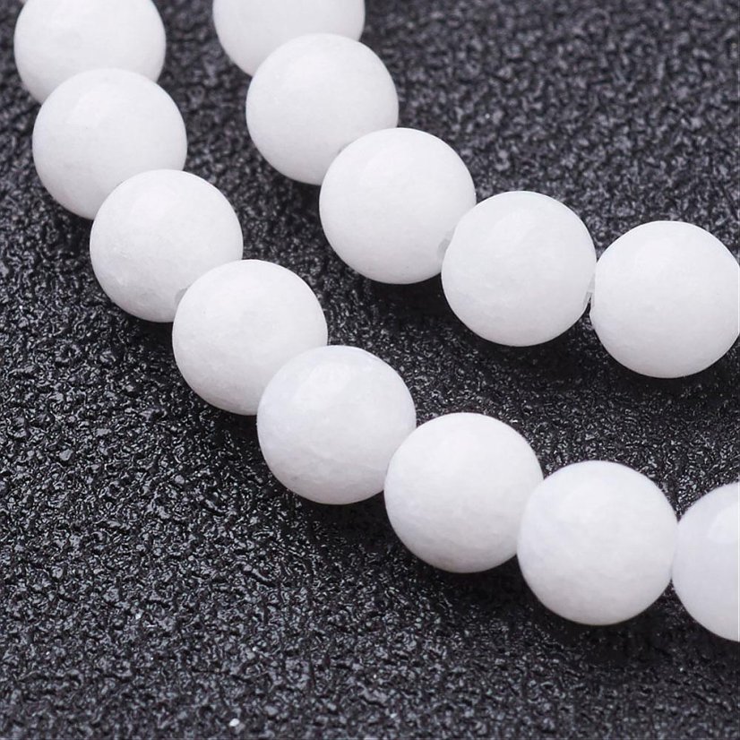 Prírodný nefrit - korálky biele 4 mm