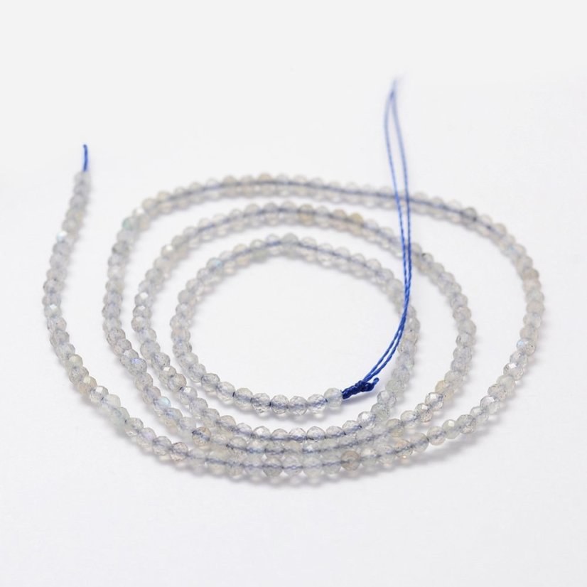Prírodný labradorit - korálky, brúsené, 2 mm