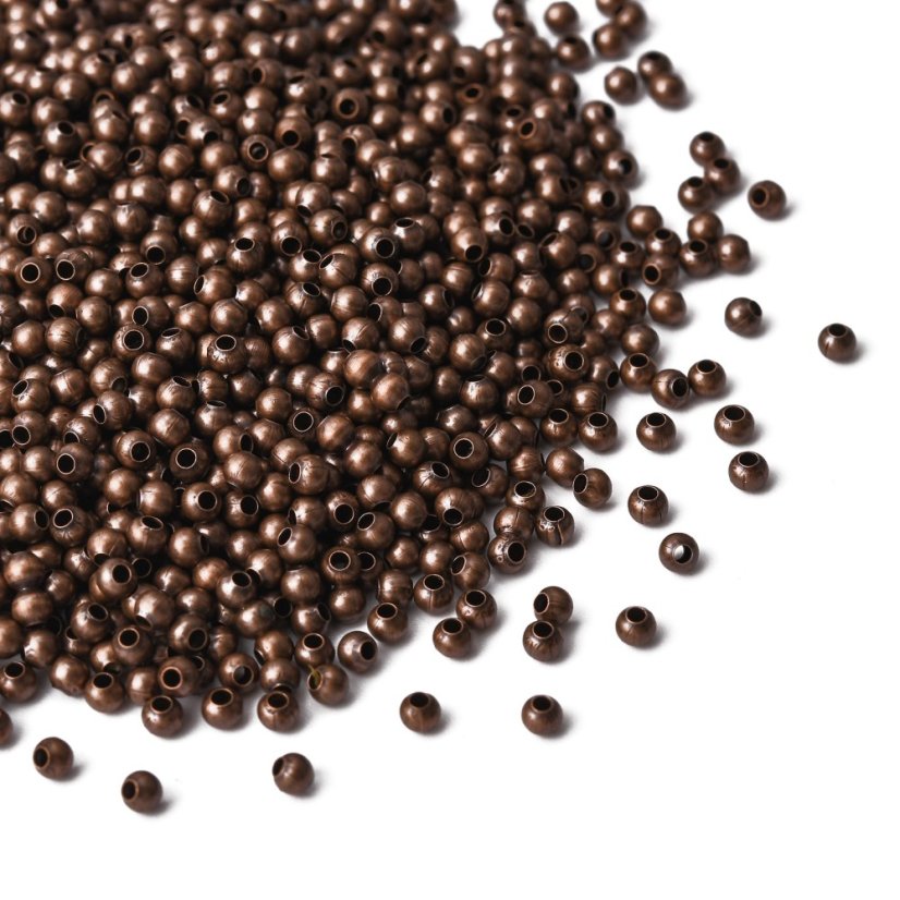 Mosadzná korálka, medená, 2,5 mm