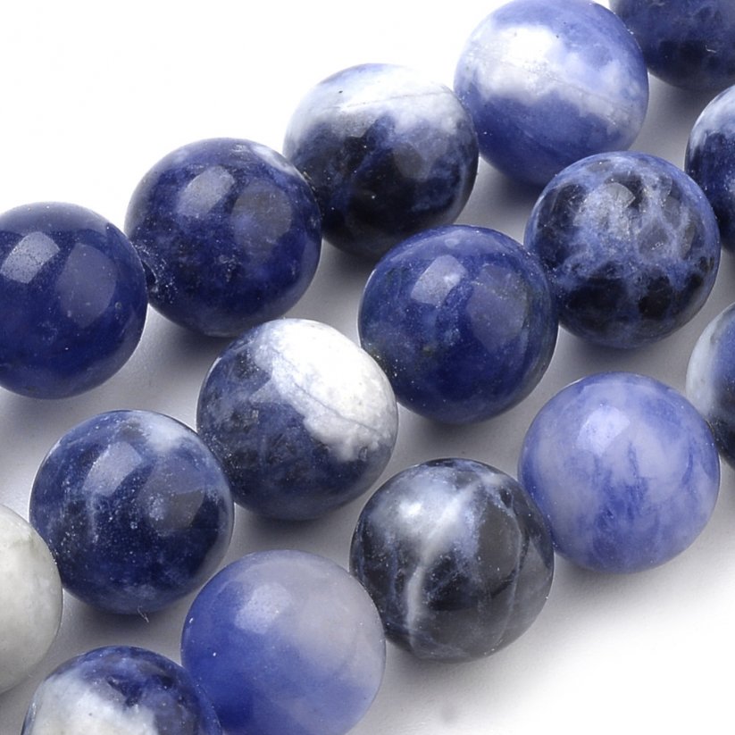 Natürlicher afrikanischer Sodalith - Perlen, blau, 6 mm
