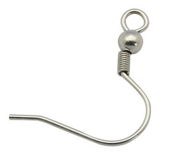 Afro horog 304 acélból, ezüst, 20x19x3 mm