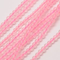 Natürlicher Rosenquarz - Perlen, rosa, 2 mm