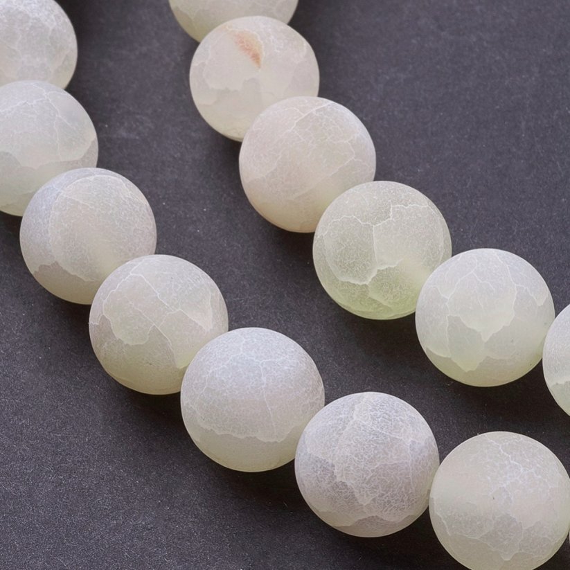 Naturachat - Perlen, Eis, weiß, 10 mm
