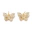 Anhänger aus Messing mit kubischem Zirkon - Schmetterling, golden, 14~15x9,5x2 mm