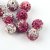 Shamballa gulička 10x10 mm prievlak 2 mm bielo-ružová
