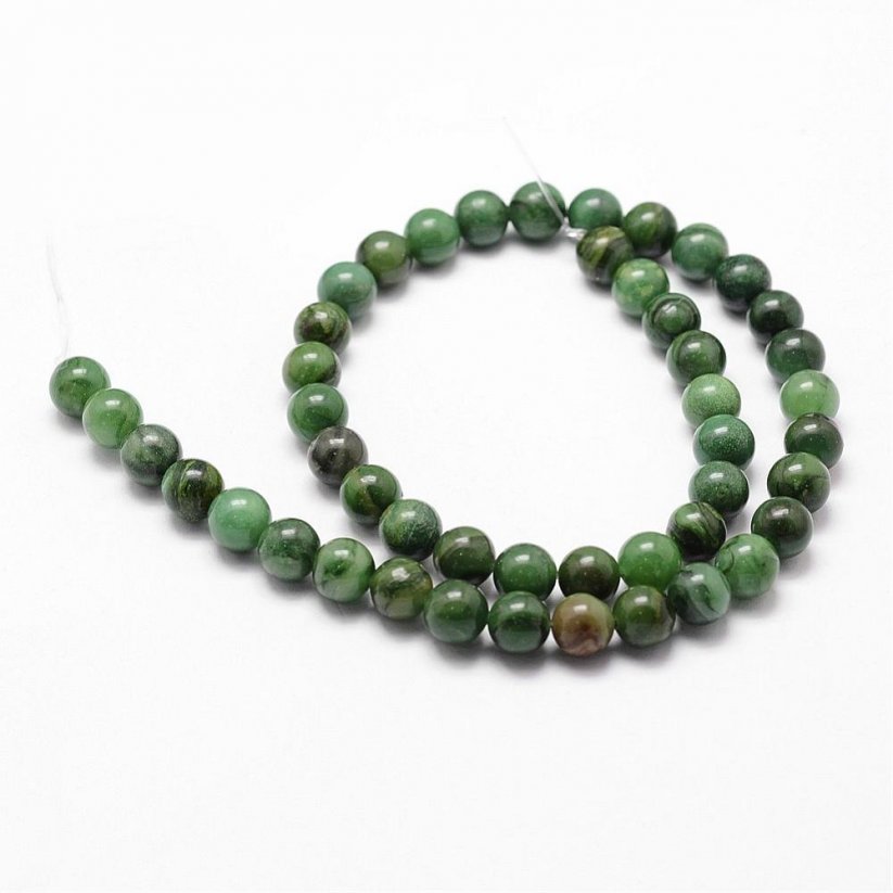 Natürliche Jade - Perlen, grün, Klasse A, 8 mm