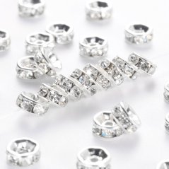 Štrasová rondelka s kamienkami - číra 6x3mm