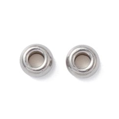 Oddeľovač z 304 ocele, rondelka, strieborná, 4x2 mm