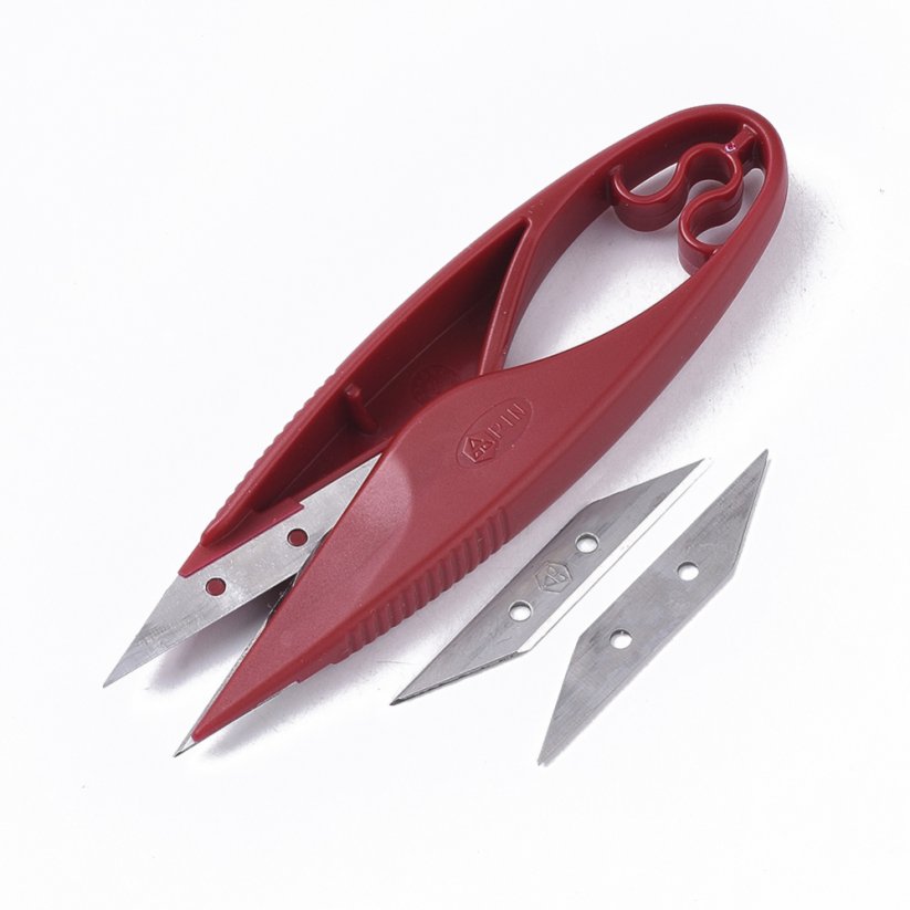 Bižutérne nožnice 11x3x1,2cm - plastový úchyt + 2x náhradné nože