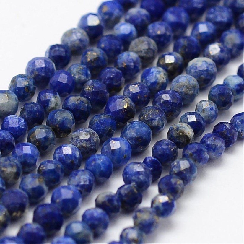 Prírodný lapis lazuli - korálky, brúsené, 2 mm