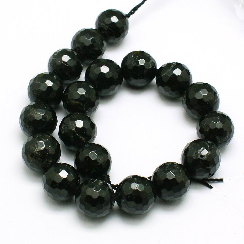 Natürlicher schwarzer Turmalin - Perlen, geschliffen, 8 mm