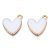 Kovový přívěsek srdíčko, bílé - 16x15x3mm