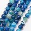 Gestreifter Naturachat - Perlen, blau, 8 mm