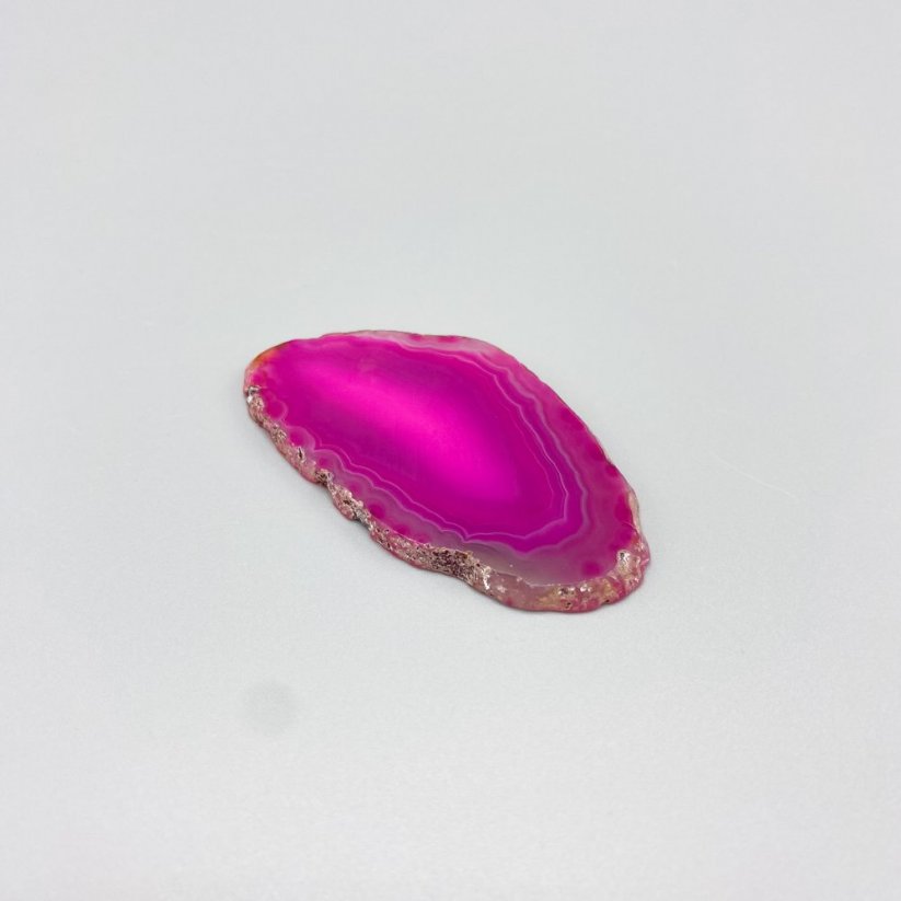 Achátový plátek, růžový, cca 5,5 - 6 cm