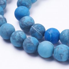 Natürlicher Jaspis - Perlen, Picasso, blau, 8 mm