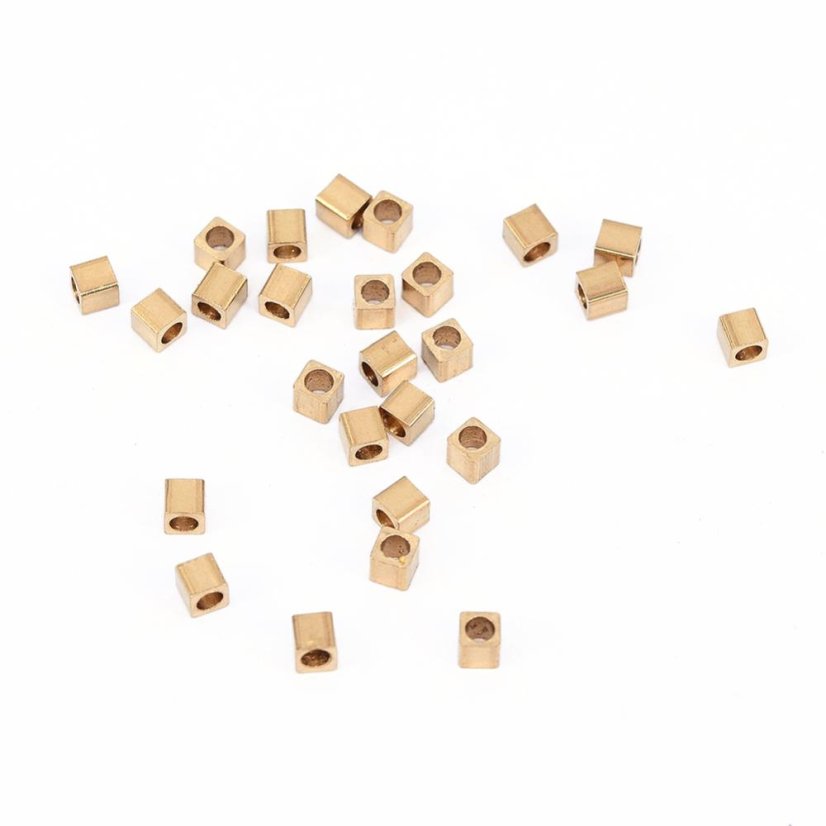 Sárgaréz kocka elválasztó - arany, 2,5x2,5 mm