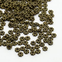 Kovový oddelovač kytička, starobronzová, 4,5x1,5mm