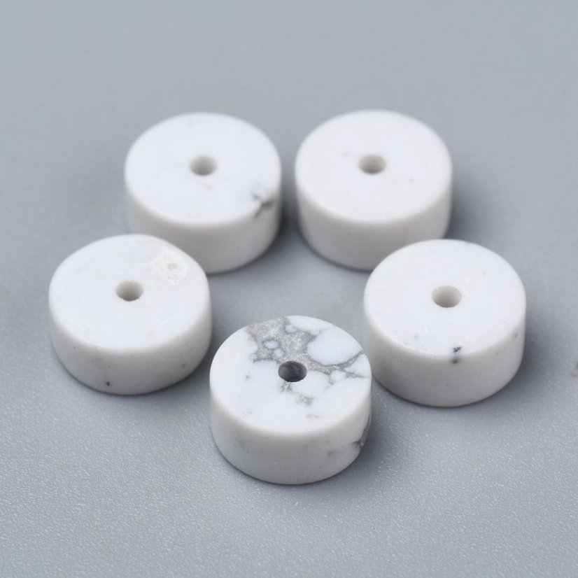 Heishi korálky ze syntetického howlitu, 6x3 mm