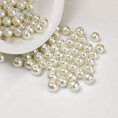 Skleněné korálky s perleťovým efektem - 6 mm, perleťové